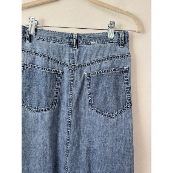 Calvin Klein Jeans Vintage Denim Snap Button Front Midi Skirt Womens Size 25 - Picture 4 of 9
